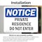 Signmission Private Residence Do Not Enter OSHA Notice Sign, Vinyl Decal, 7in W x 5in L, 2PK OS-2PACK-NS-D-57-L-17866 - alternate 6